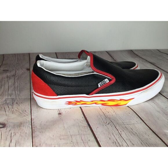 Vans Old Skool Flame Wall Low Top Sneakers Black 7 Mens Women’s 8,5 Minimalist - Picture 3 of 8